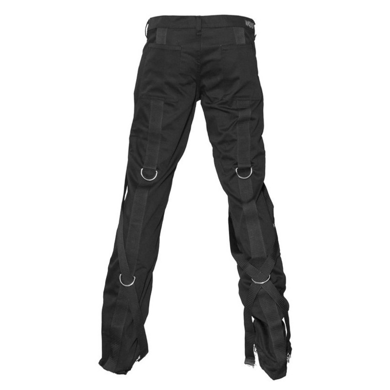 Men Gothic Denim Pant Rock Star Bondage Silk Pant Girdle Pants